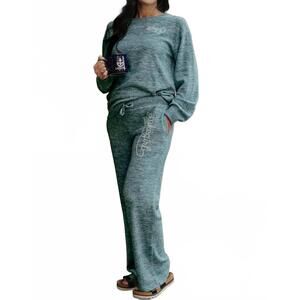 NEW LAKEGIRL hacci lounge crew neck sweatshirt in teal